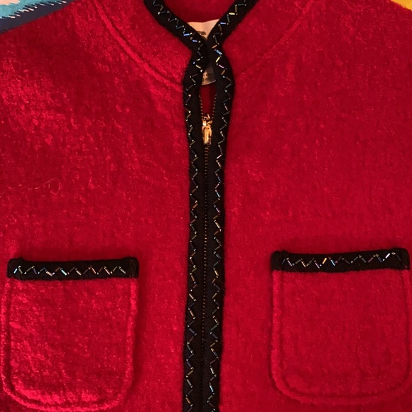 Lisa International boiled wool vest with beads - Picture 2 of 3